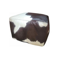 Square Cowhide Ottoman Pouf