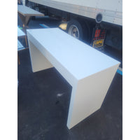 4-ft White Lacquer Runway Desk w/ 2 Drawers