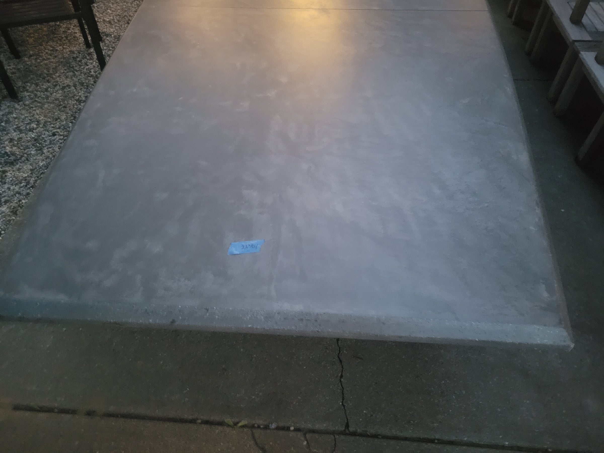 14.5' Concrete Slab Dining Table w/ Metal Base (AS IS)