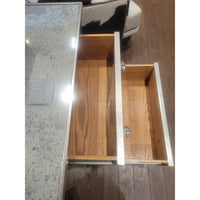 PAIR of Antiqued Mirror Glass Nightstands