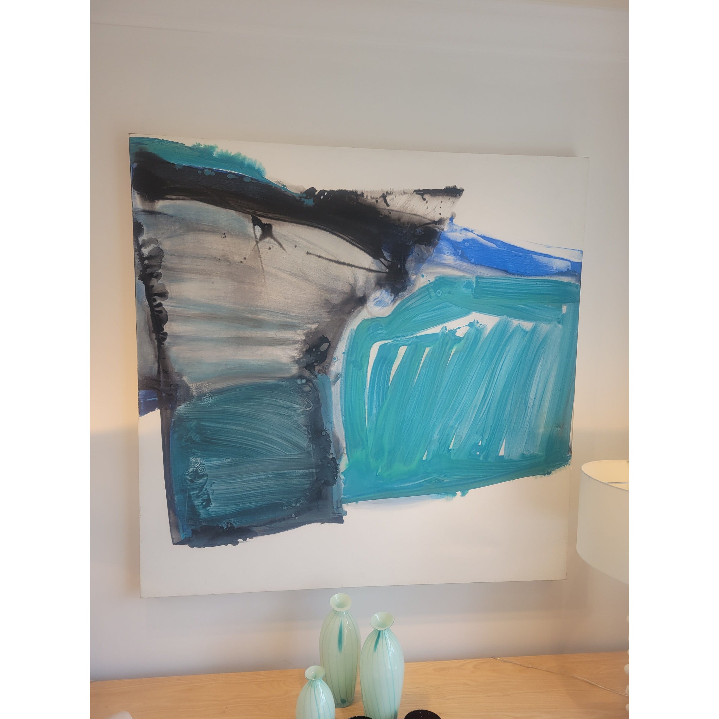 'La Blanches Bleu-Vant-Noire' Abstract Painting