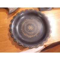Black Lacquer Scalloped Edge Plate
