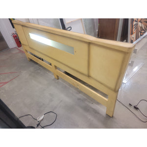 Custom 1960s King-Sized Pine Headboard w/ Light Panel (AS IS)