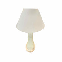 Vintage Italian Crackling Sage Green Ceramic Table Lamp w/ Shade