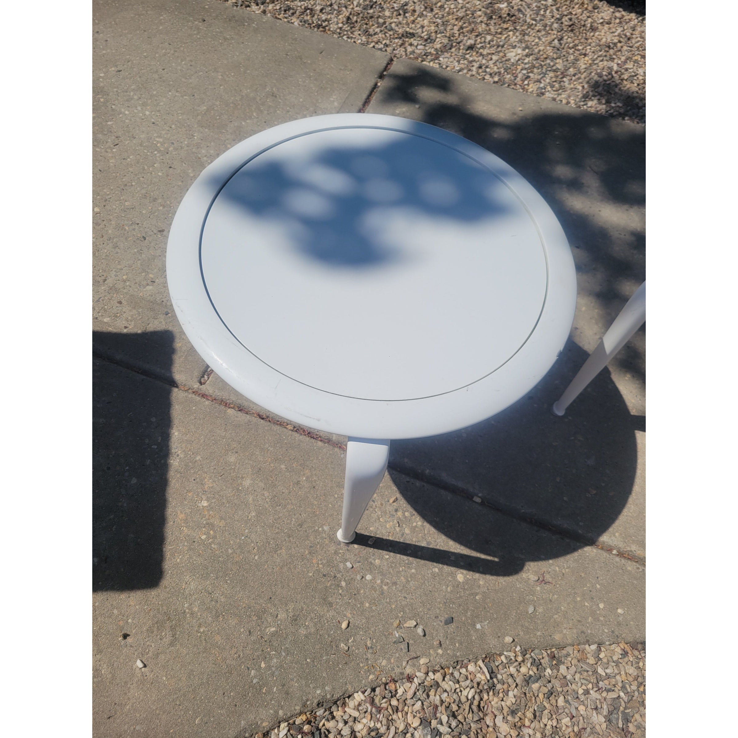 Flight Round Aluminum Side Table by Brown Jordan (AS IS)