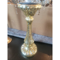 Gold Mercury Glass Pillar Candle Stick