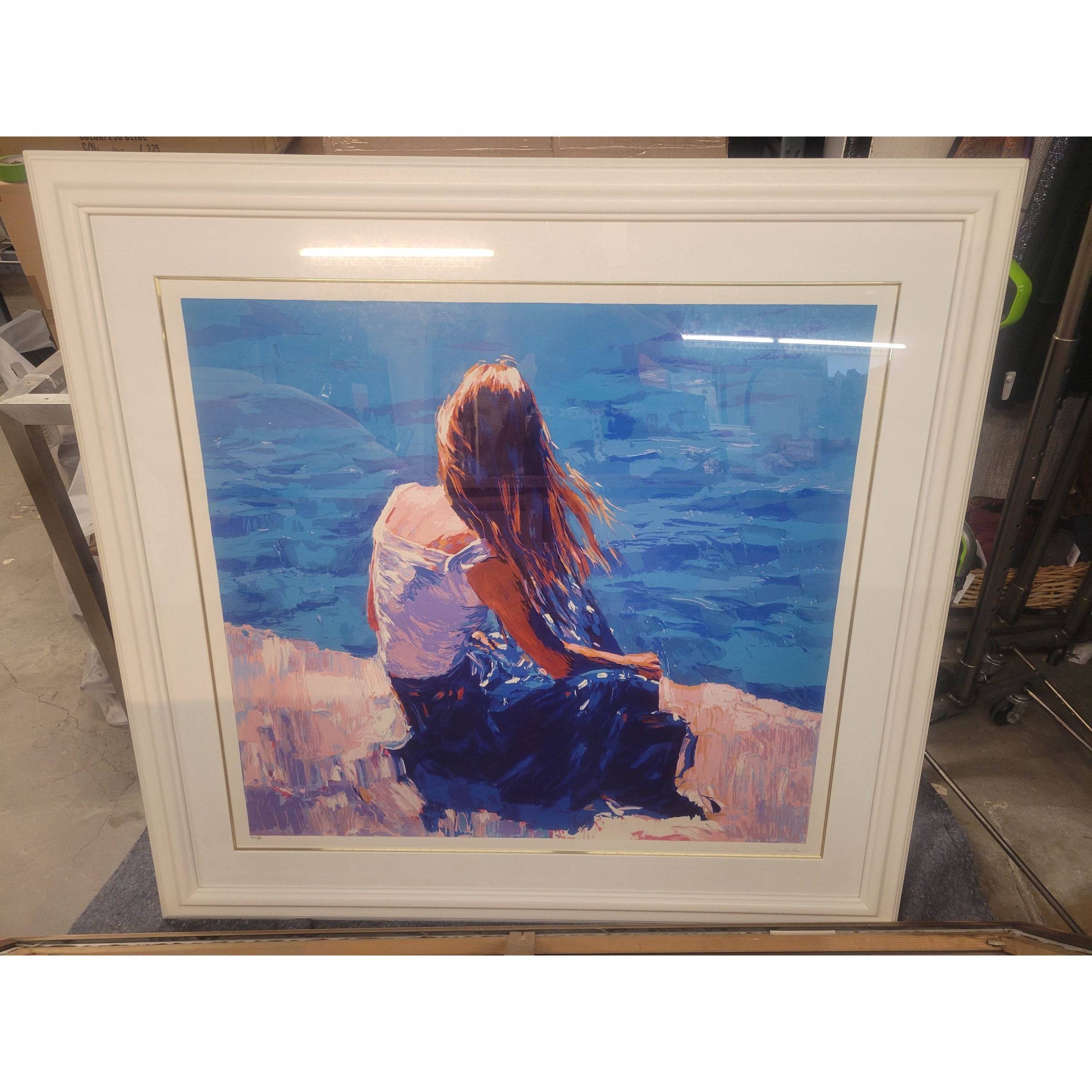 'CIRCEO' Lithograph by Nicola Simbari in White Frame