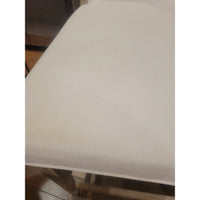 SET of 4 White Upholstered Natural Wood Counter Stools (AS IS)