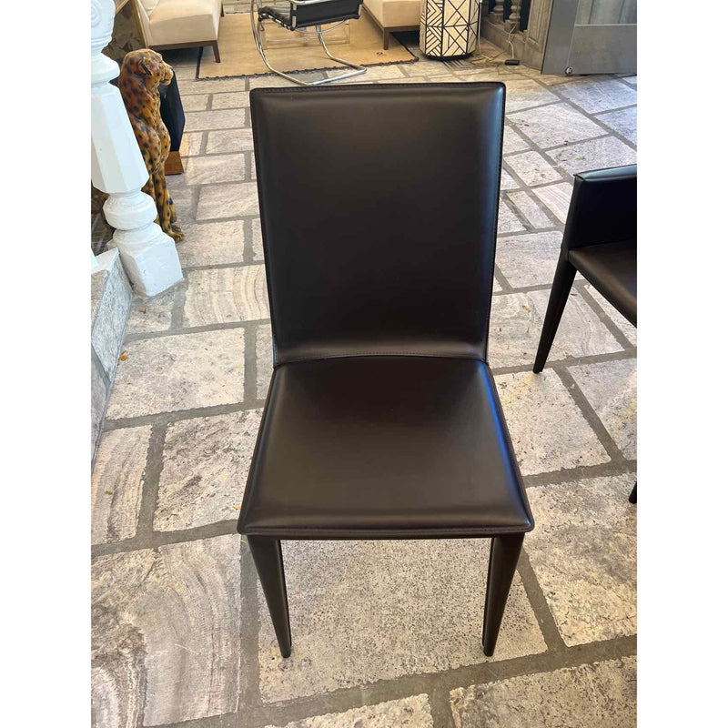 Set of 8 Frag Bottega Dining Chairs in Chocolate Leather