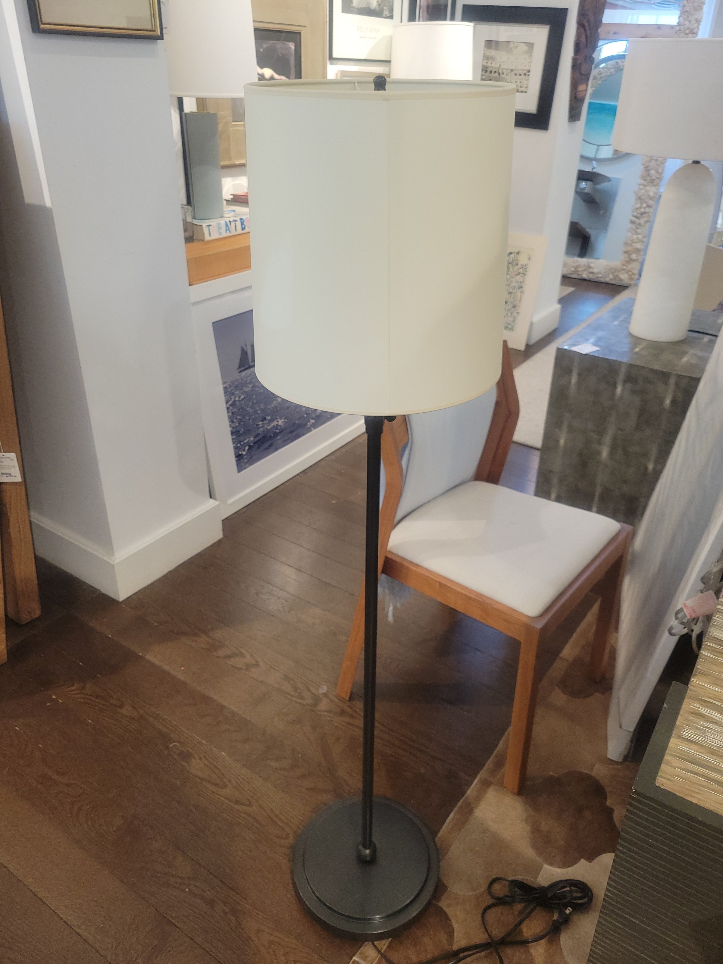 Bronzed Metal Adjustable Floor Lamp w/ Paper Shade by VC (AS IS)