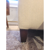 Custom Upholstered Ecru Chevron Pattern Queen-Sized Sleeper Sofa by George Smith