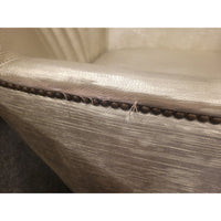 PAIR of Gold Fabric Nailhead Arm Chairs by Lee Industries (AS IS) - colletteconsignment.com