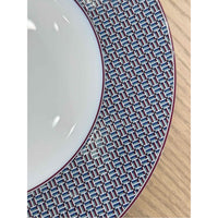 Hermes Tie Set Porcelain Salad / Dessert Plate w/ Purple Trim