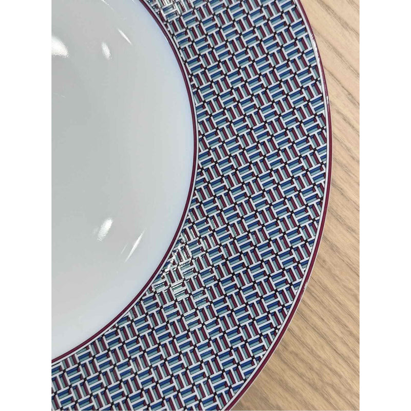 Hermes Tie Set Porcelain Salad / Dessert Plate w/ Purple Trim