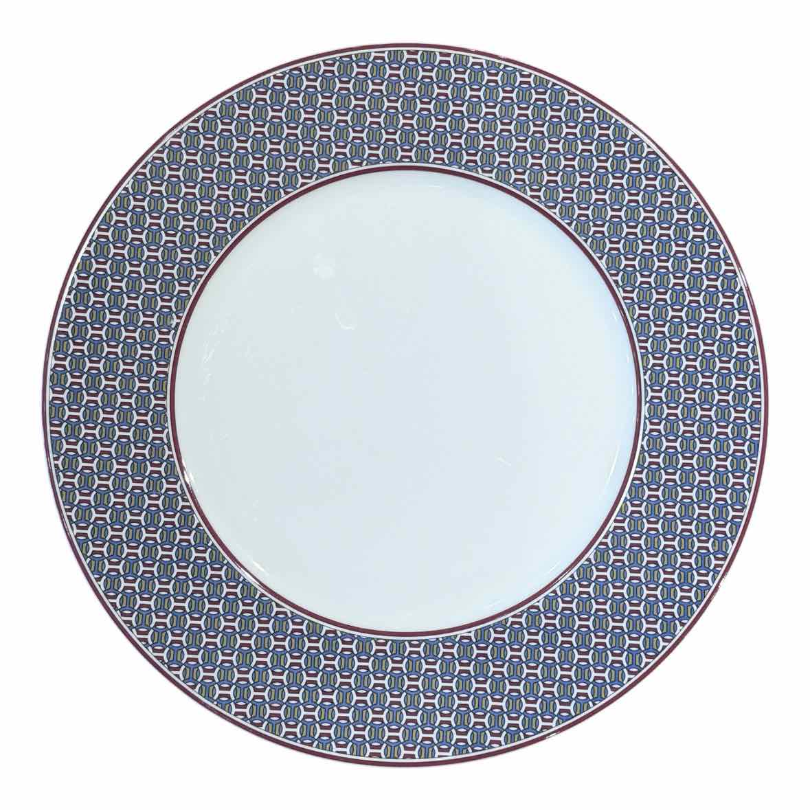 Hermes Tie Set Porcelain Salad / Dessert Plate w/ Orange Trim