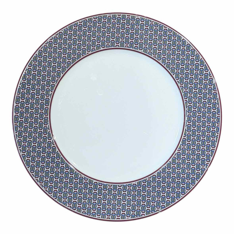 Hermes Tie Set Porcelain Salad / Dessert Plate w/ Orange Trim