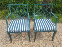 SET of Vintage Painted Iron Dining Table, 2 Arm Chairs, 4 Side Chairs (AS IS)