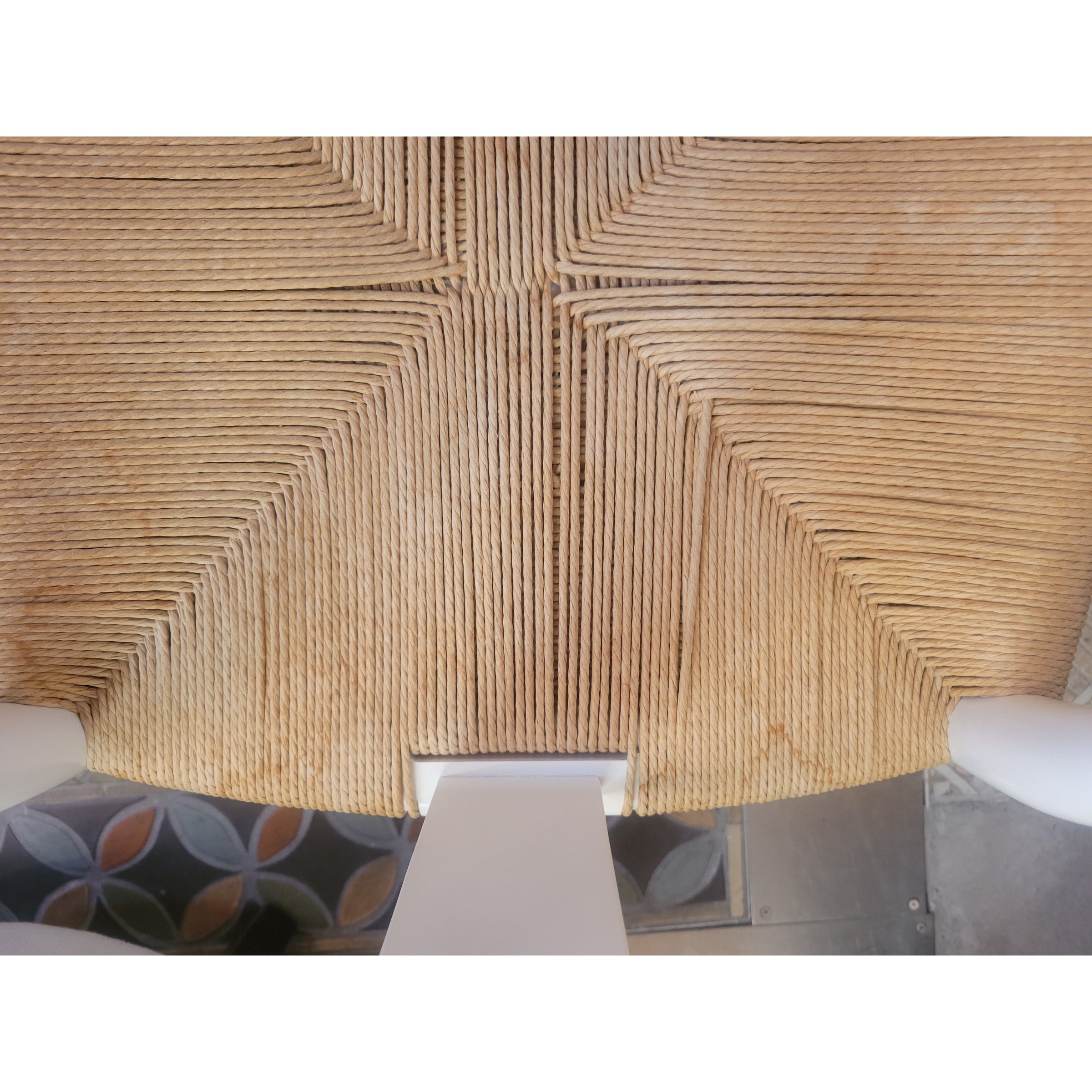 SET of 6 White Beech & Natural Cord Wishbone Chairs by Carl Hansen