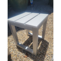 Aluminum Square Side Table w/ White Slat Top by Gandia Blasco