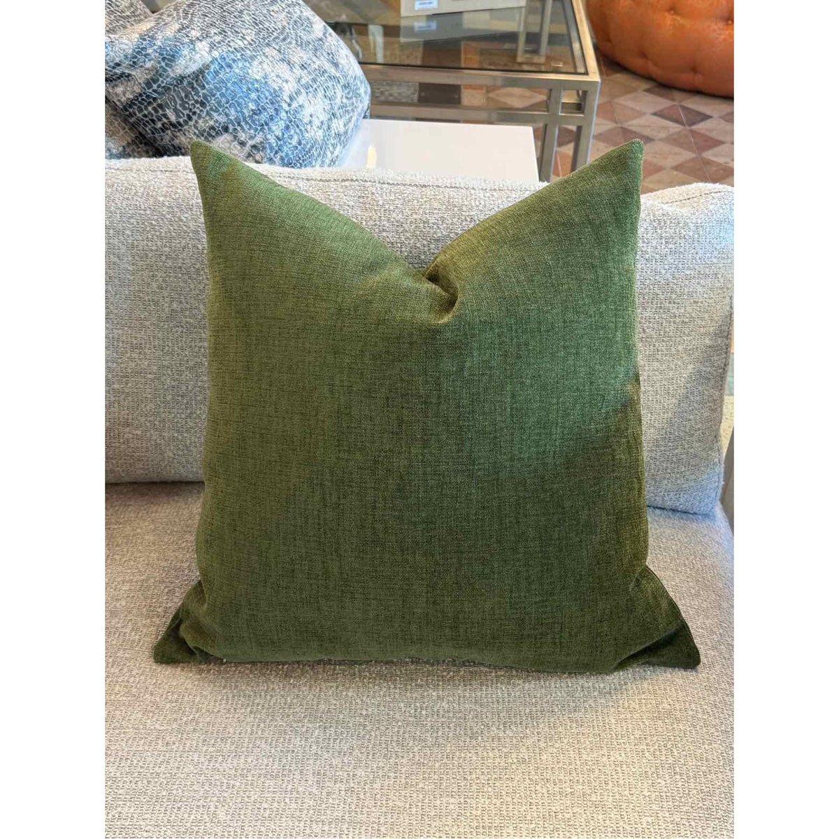 PAIR of Custom Forest Green Velvet Pillows