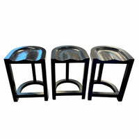 Set of Three  Black Bar Stools by Noir