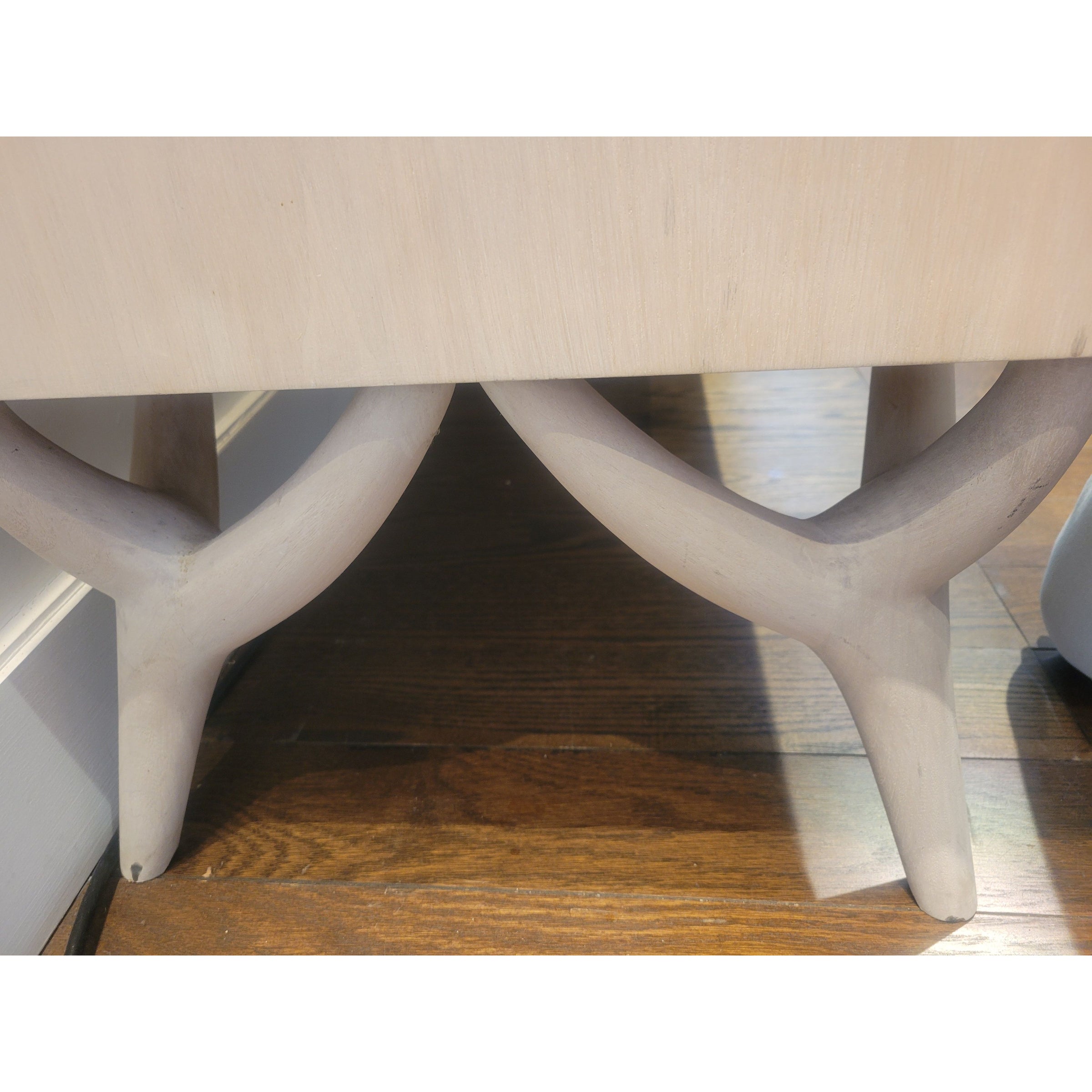 4-Door Bleached Walnut Credenza on Sculpted Legs Attrib. to Tony Ingrao (AS IS)