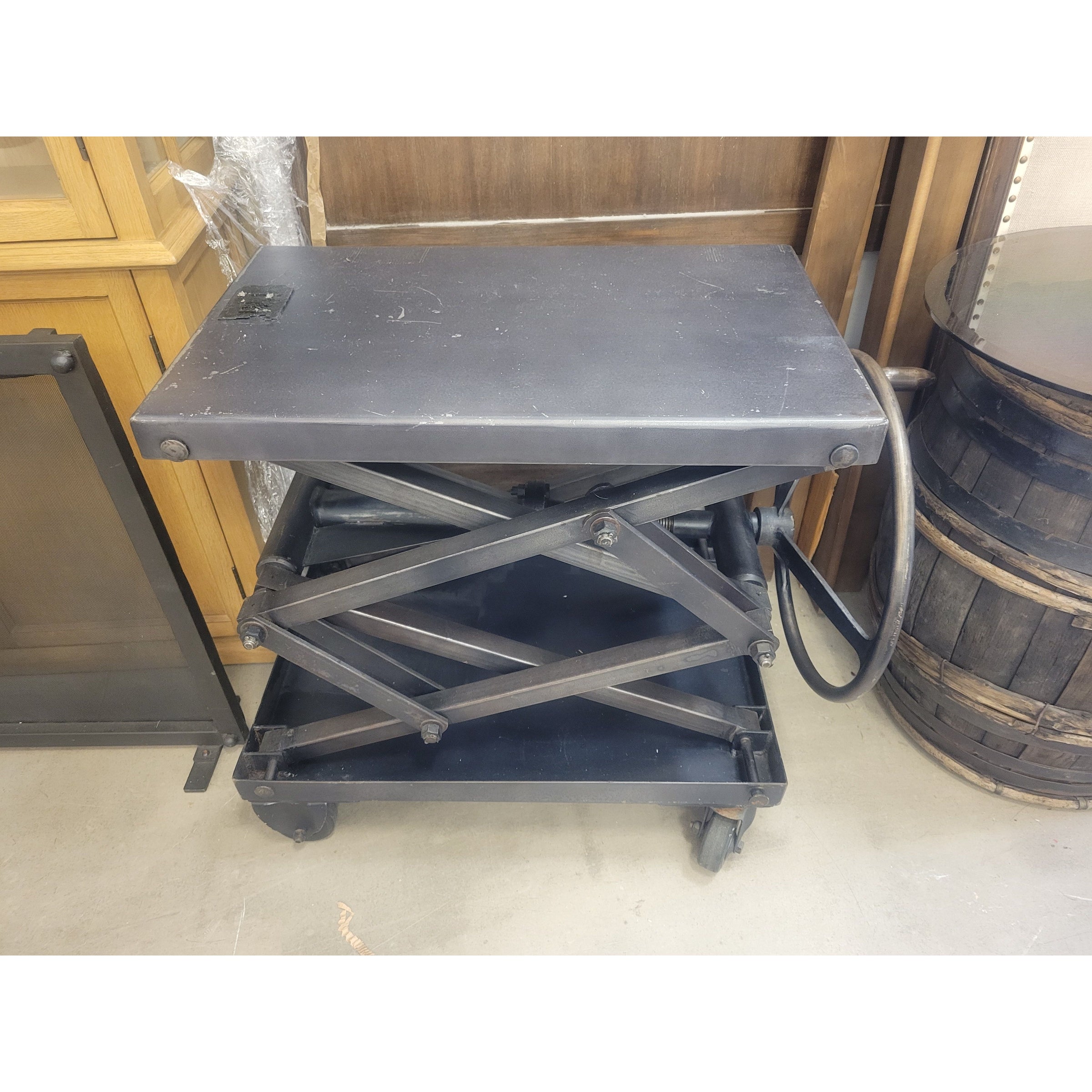 Industrial Iron Scissor Lift Table by RH - AS IS