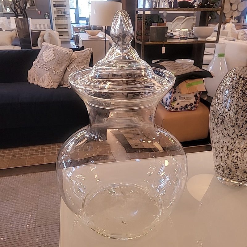 Large Glass Urn w/ Lid