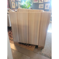 Custom Striped Mint Green & Tan Linen Lounge Chair by Jack Fhillips