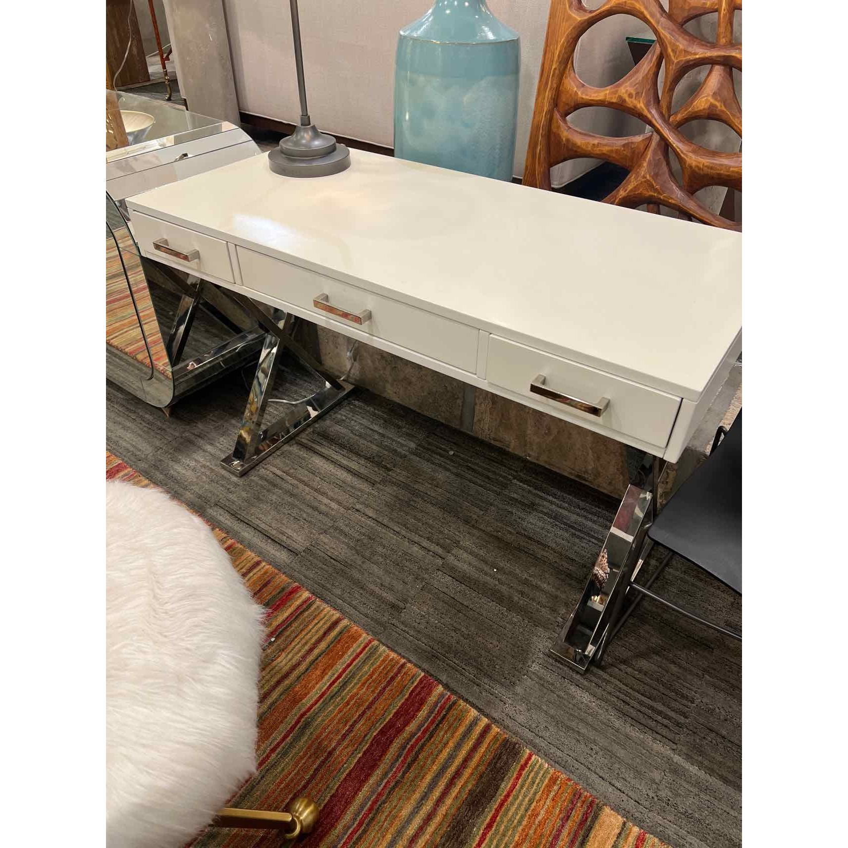 PB Ava White Lacquer Desk