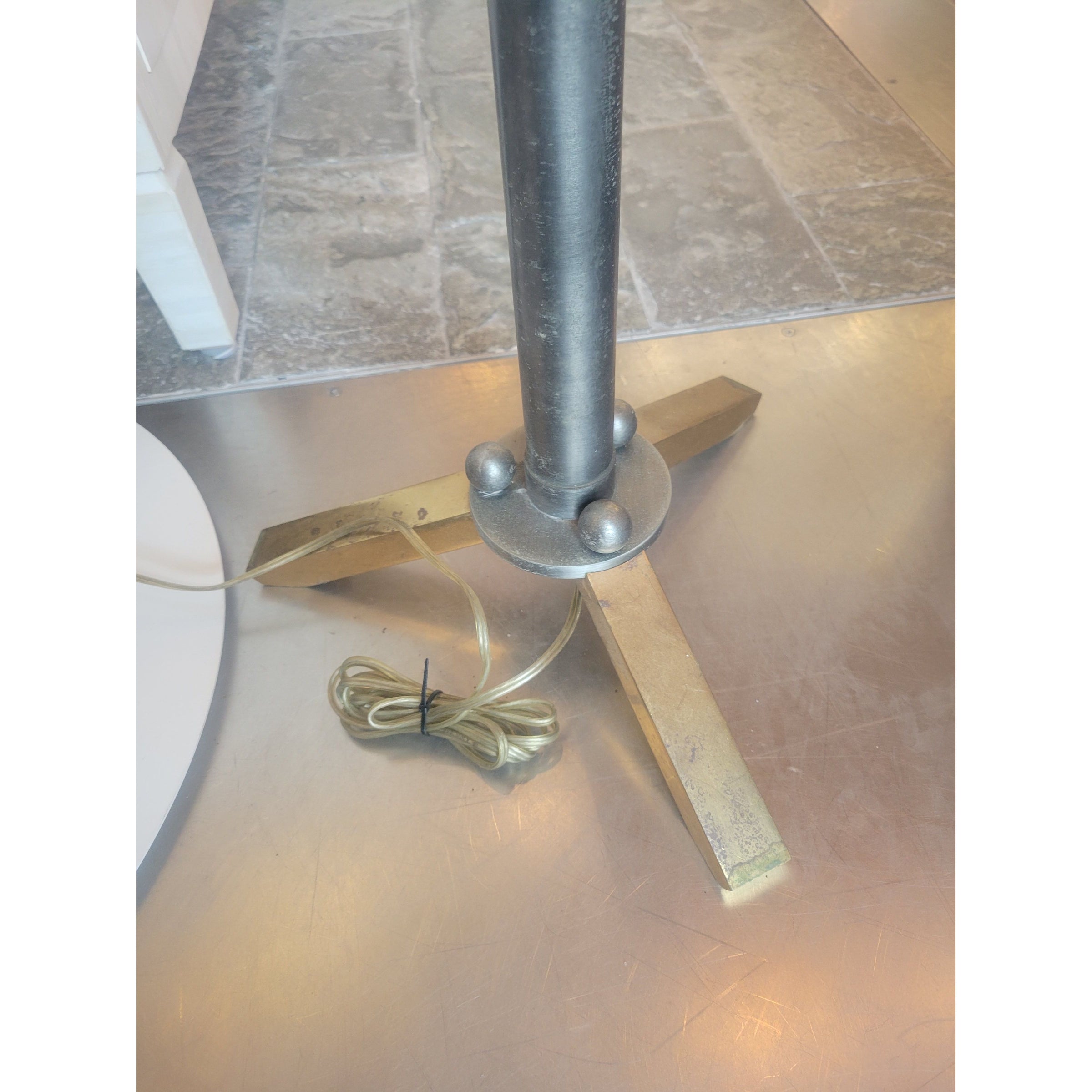 PAIR of Vintage Metal Torchiere Lamps - colletteconsignment.com