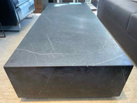 5' Rectangular Black Marquina Marble Plinth Coffee Table by RH