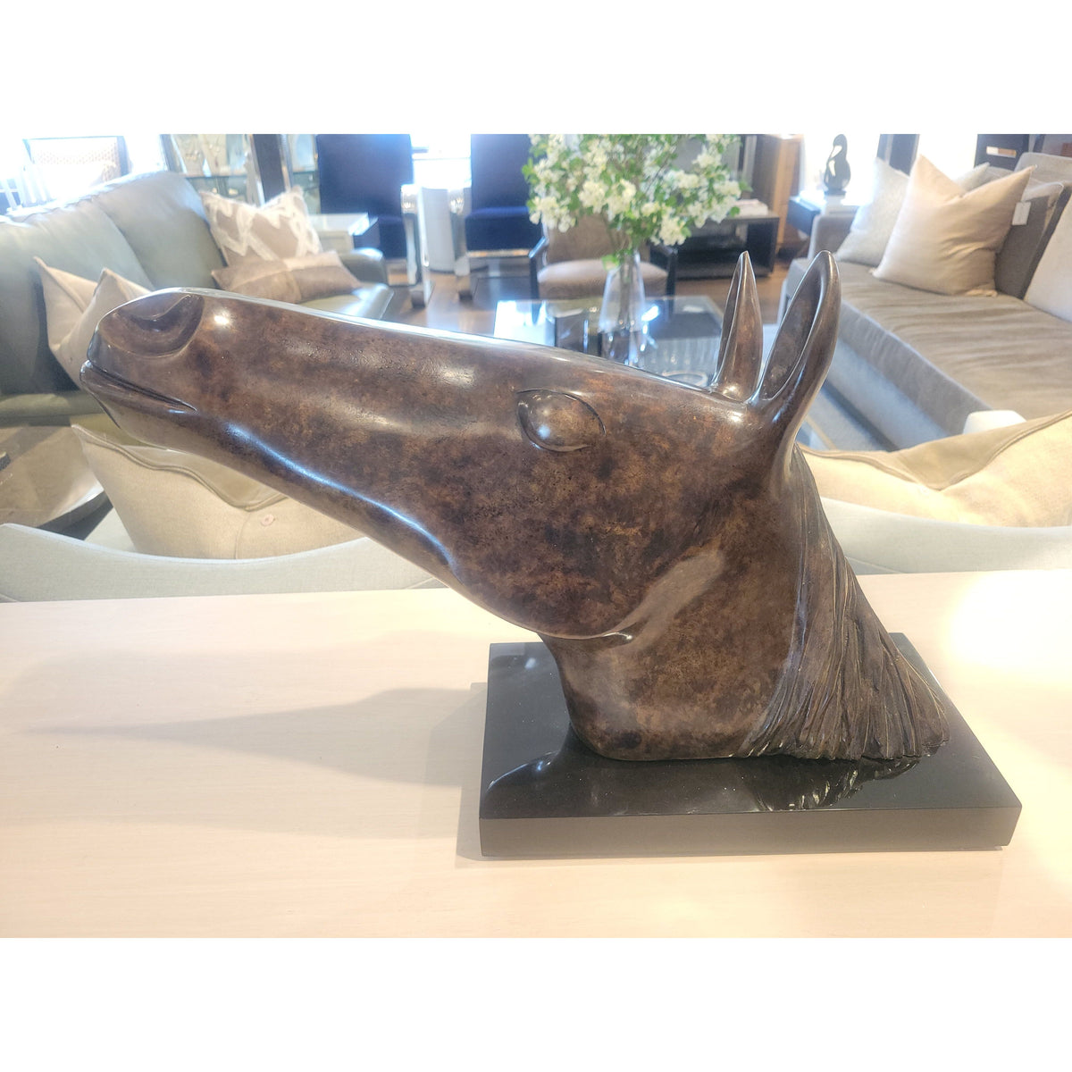 'Stallion I' Bronze Sculpture on Marble Base Ed. 2/9 by Robert L. Hooke - colletteconsignment.com