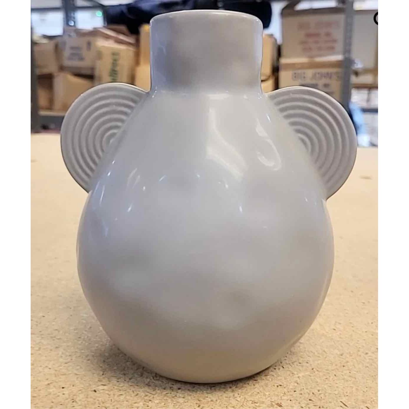 Glazed Gray Ceramic Jug w/ 2 Extensions