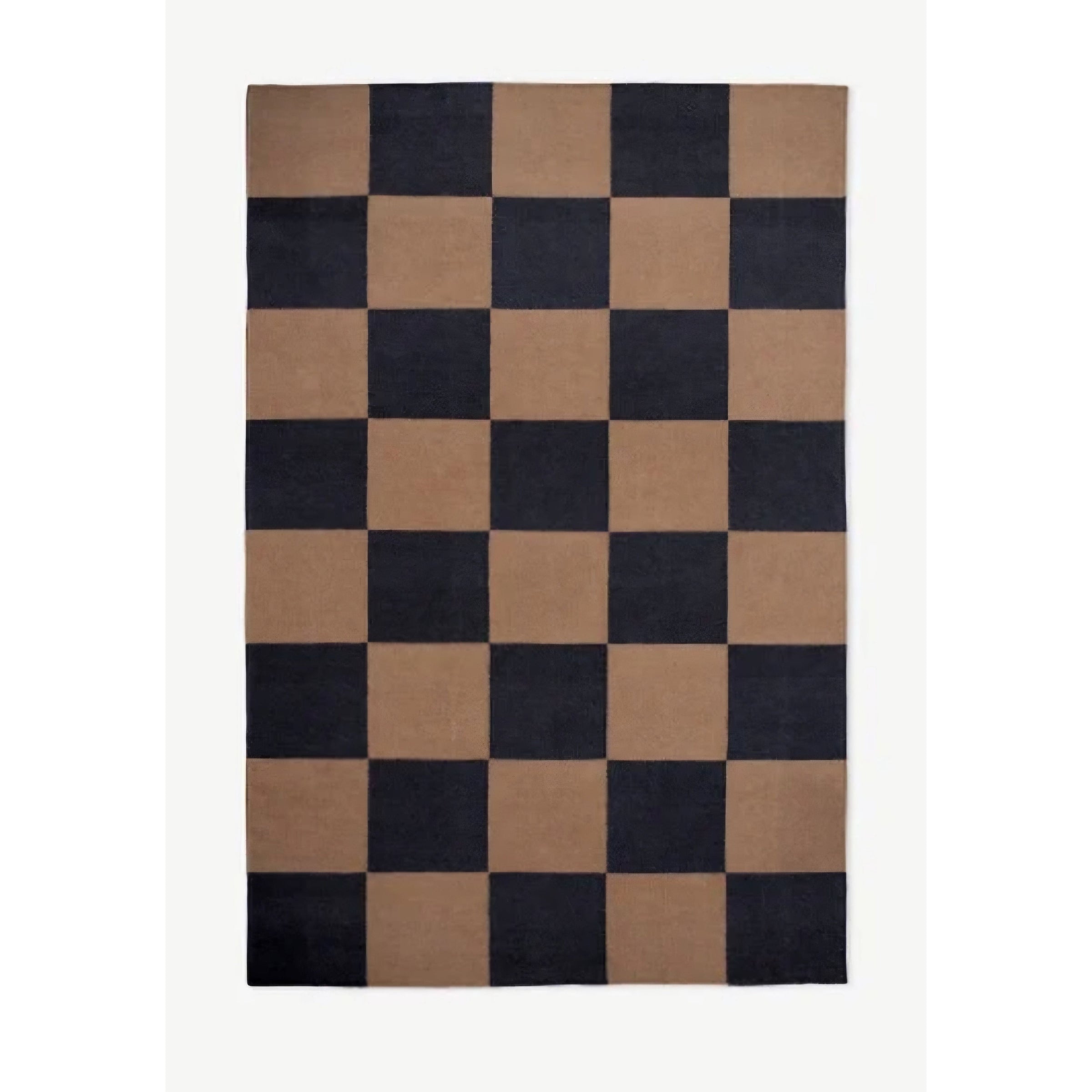 Squares Tobacco Rug w/ New Zealand Wool by Nordic Knots