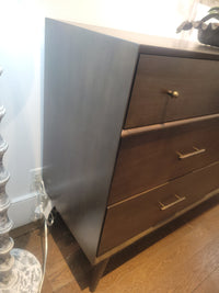 6-Drawer Walnut Dresser w/ Brassed Metal Pulls