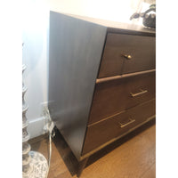 6-Drawer Walnut Dresser w/ Brassed Metal Pulls