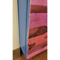 Custom 2-Pc Multicolor Cabinet w/ Brass Feet - colletteconsignment.com