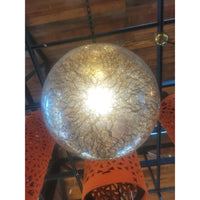 Gold Mottled Clear Glass Sphere Pendant by John Salibello