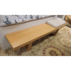 Natural Wood Bench w/ White Leather Cushion