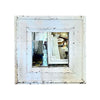 Square White Tin Mirror