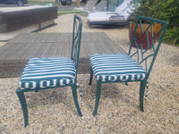 SET of Vintage Painted Iron Dining Table, 2 Arm Chairs, 4 Side Chairs (AS IS)