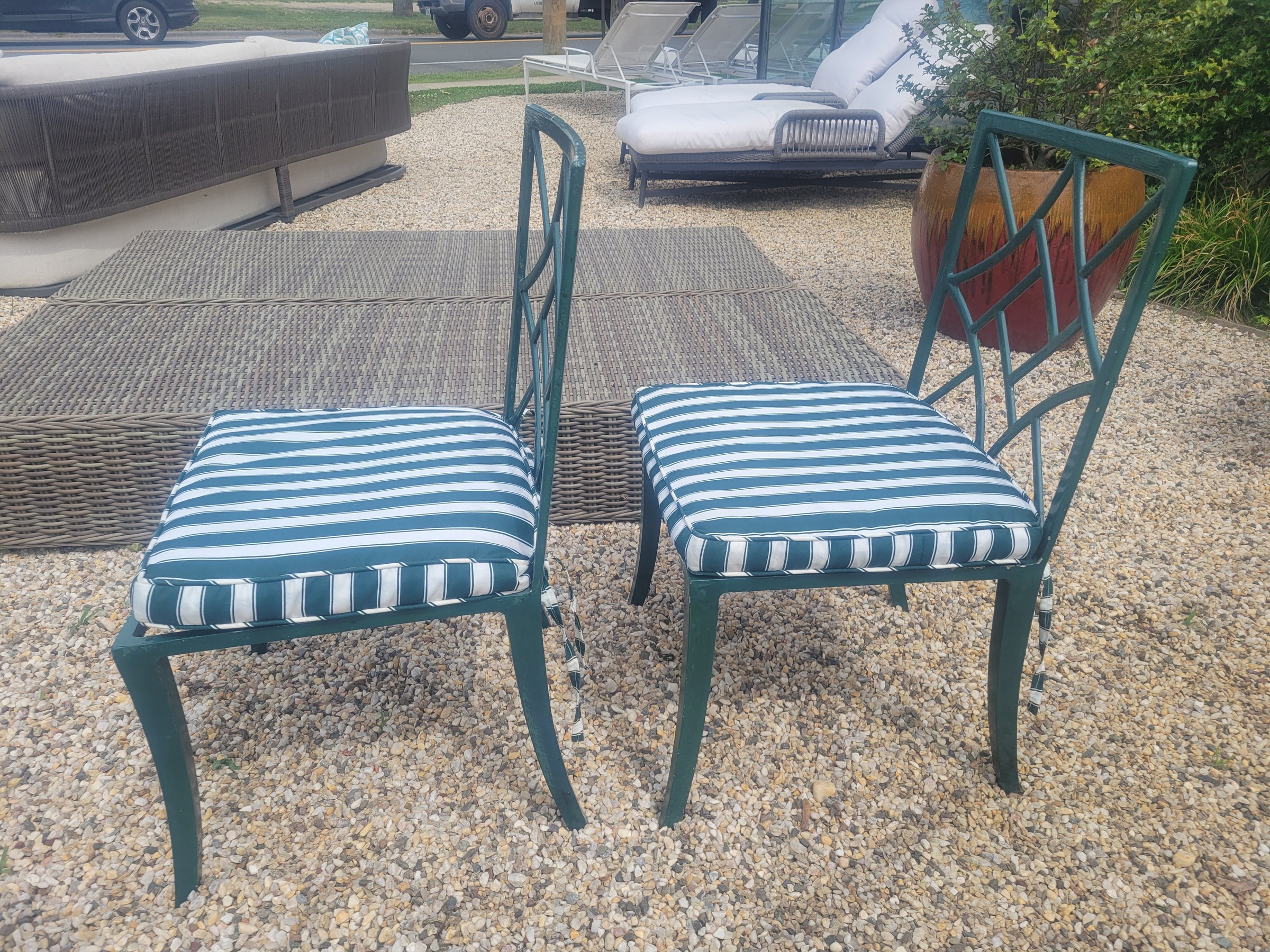 SET of Vintage Painted Iron Dining Table, 2 Arm Chairs, 4 Side Chairs (AS IS)