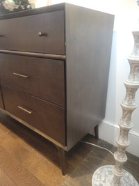 6-Drawer Walnut Dresser w/ Brassed Metal Pulls