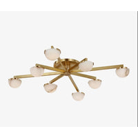 Kelly Wearstler Gold Tone 12 Flush Mount Arm Light Fixture with Alabaster Shades