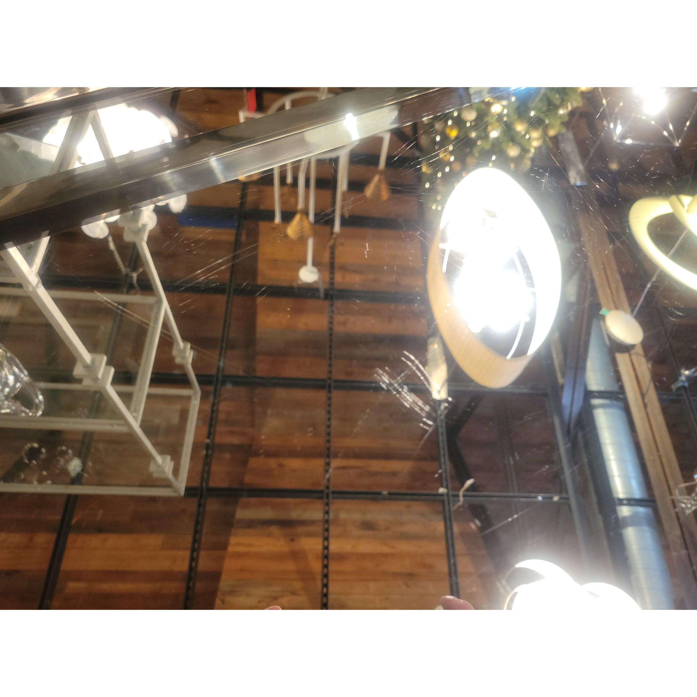 Polished Steel Bar Cart w/ Mirror Glass Shelves Attrib. to Moniker (As Is)