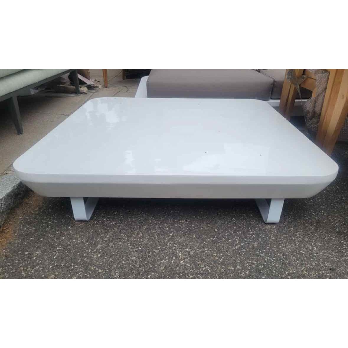 Large Outdoor White Lacquer Coffee Table by Walters Outdoor