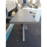 French Style Gray Oak X-Base Console Table by RH - colletteconsignment.com