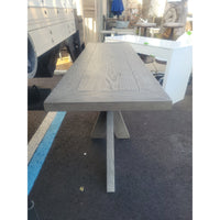 French Style Gray Oak X-Base Console Table by RH