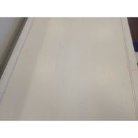 Vintage White Painted Wood Console Table w/ Open Storage - colletteconsignment.com